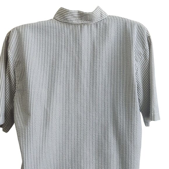 Winnie The Pooh Seersucker Embroidered Camp Shirt-Grandmacore-Gray/White-Loose L - Picture 7 of 10